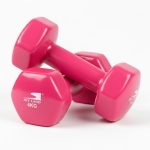 8kg Vinyl Dumbbell Set (4kg x 2) - Pink Anti-Roll Hex