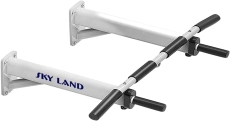 SKY LAND Wall Mounted Pull Up Bar Multifunctional Chin Up Bar for Home Gym, Heavy Duty Steel, Anti-Slip Grips, Dip Station, Leg Raises & Boxing Training – White, Large EM-1199 multi grip