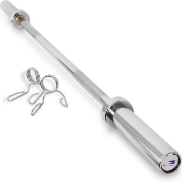 SKY LAND Powerlifting Bar 2.2M Solid Steel Olympic Barbell with Chrome Finish & Rotating Sleeves | Heavy Duty Gym Workout Bar for Strength Training, Weightlifting & Home Fitness EM-9265-ROD-2.2