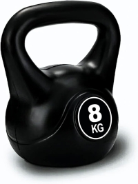 SKY LAND Vinyl Kettlebell Dumbbell - Black Strength Training Weights for Home Gym, Full-Body Exercises Kettlebell 8KG