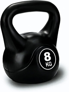 SKY LAND Vinyl Kettlebell Dumbbell - Black Strength Training Weights for Home Gym, Full-Body Exercises Kettlebell 8KG