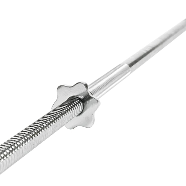 SKY LAND 1.2M Chrome Threaded Barbell Bar – Solid Steel Weight Lifting Bar with Spin Lock Collars – Standard 1 Inch Diameter, Home Gym Bar for Strength Training, Squats, Deadlifts – EM-9253