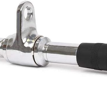 SKY LAND Rotating Straight Press Down Bar | Solid Steel Chrome Cable Attachment with Rubber Handgrips & Revolving Hanger | Triceps, Biceps & Upper Body Training Accessory EM-9235-R