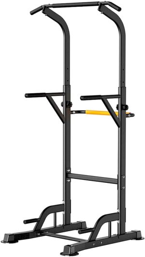 SKY LAND Power Tower, Multi-Function Home Gym Workout Station for Pull-Ups, Dips, Push-Ups & Leg Raises, Height Adjustable 163–213cm, Heavy-Duty Steel Frame, 100 KG Capacity EM-1841-S