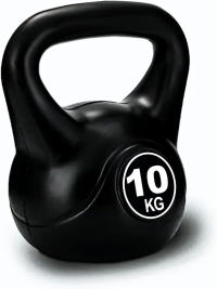SKY LAND Vinyl Kettlebell Dumbbell - Black Strength Training Weights for Home Gym, Full-Body Exercises Kettlebell 10KG