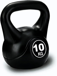 SKY LAND Vinyl Kettlebell Dumbbell - Black Strength Training Weights for Home Gym, Full-Body Exercises Kettlebell 10KG