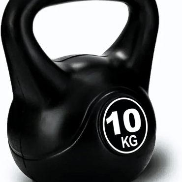 SKY LAND Vinyl Kettlebell Dumbbell - Black Strength Training Weights for Home Gym, Full-Body Exercises Kettlebell 10KG