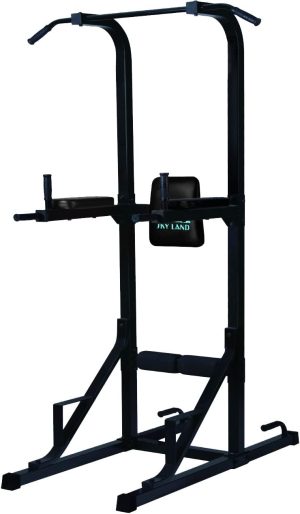 SKY LAND Pull Up Station EM-1852, Multi-Function Dip Stand & Home Workout Tower for Full-Body Training – Heavy-Duty Pull Up Stand with Push-Up & Knee Raise Support – Unisex Adult, Black