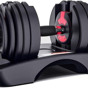 SKY LAND Adjustable Iron Dumbbell with Fast Automatic Weight Adjustment, 2 to 24kg - Single Dumbbell for Strength Training, EM-9261, Black