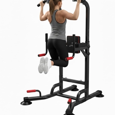 SKY LAND Pro Power Tower for Home Gym, Multifunctional Dip Station, Pull Up & Push Up Bar, Adjustable Height Steel Frame, Full Body Workout Equipment Up to 100KG User Weight, Padded Support EM-1841