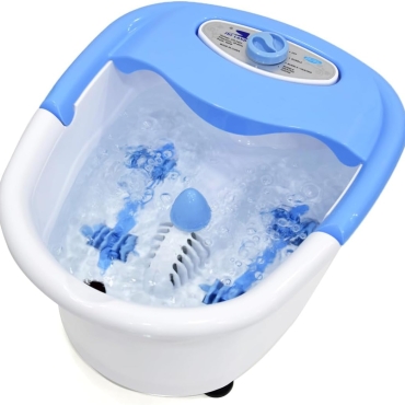 Foot Spa & Massager, Electric Heated Foot Bath with Bubbles, Shiatsu Massage Rollers, Ozone & Infrared Therapy, Relaxation & Pain Relief for Tired Feet at Home EM-2175