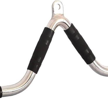 SKY LAND V Bar Lat Pull Bar for Cable Machine Attachment, Heavy Duty Chrome Tricep Pushdown & Row Handle with Rubber Grip, Strength Training Accessory for Gym, Home Workout, Bodybuilding & Weightlifting Equipment