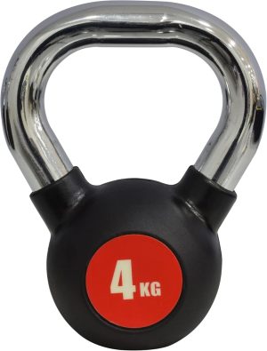 SKY LAND Kettlebell Rubber Coated Cast Iron Kettle dumbbell with Chrome Handle Kettlebell Weight For Strength And Weight Training – Exercise Kettlebell For Whole Body Workout-EM-9267-4