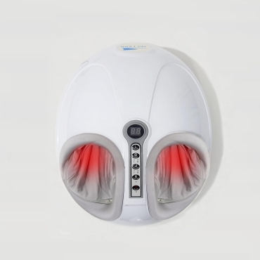 Foot Massager with Heat, Shiatsu Deep Kneading, Air Compression, Rolling, Scraping, Reflexology ?C Electric Foot Massager machine for Home Use, Fits Up to Size 12.5 ?C EM-2194 White Gray