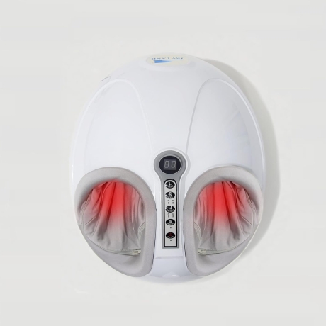 Foot Massager with Heat, Shiatsu Deep Kneading, Air Compression, Rolling, Scraping, Reflexology ?C Electric Foot Massager machine for Home Use, Fits Up to Size 12.5 ?C EM-2194 White Gray