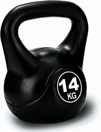 SKY LAND FITNESS Vinyl Kettlebell Dumbbell - Black Strength Training Weights for Home Gym, Full-Body Exercises Kettlebell 14KG