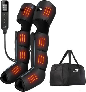 Air Compression Full Leg & Foot Massager with Heat ?C 3 Intensities, 3 Modes, 3 Heat Levels ?C Improves Circulation, Relieves Fatigue, Faster Muscle Recovery, Pain Relief ?C EM-2197