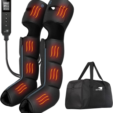 Air Compression Full Leg & Foot Massager with Heat ?C 3 Intensities, 3 Modes, 3 Heat Levels ?C Improves Circulation, Relieves Fatigue, Faster Muscle Recovery, Pain Relief ?C EM-2197