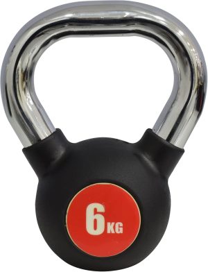 SKY LAND Kettlebell Rubber Coated Cast Iron Kettle dumbbell with Chrome Handle Kettlebell Weight For Strength And Weight Training – Exercise Kettlebell For Whole Body Workout-EM-9267-6