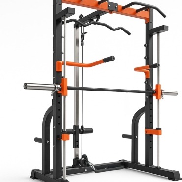 Power Cage, Smith Machine - Squat Rack - Multi-Function Home Gym Equipment for Full-Body Strength Training