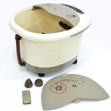 Foot Massage Spa Bath with Heat, Remote Control, Temperature Control, Bubbles, Timer, Massage Roller Pedicure Foot Spa Tub Foot Soaker for Soothe & Relax Tired Feet, Em-2165