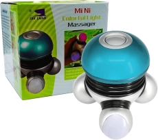 Handheld Mini Massager ?C Compact Vibration Therapy with LED Light, 3-Point Head, Battery Operated ?C For Neck, Shoulder, Back, Legs, Feet Relief ?C Blue ?C EM-9169