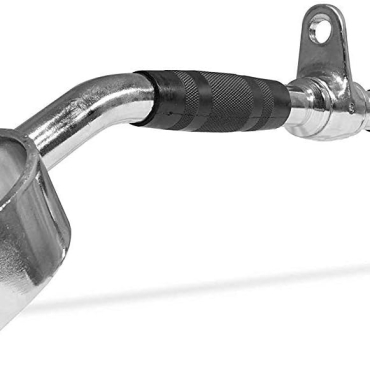 SKY LAND Lat Pull Down Bar With Revolving Cable Attachment Chrome Curve V Shape Bar With-D- Shaped Handles & Rubber Handgrips - EM-9233-R, Black/Chrome,