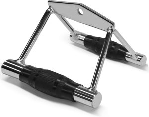 SKY LAND Double D Handle Lat Pull Bar for Cable Machine Attachment, Heavy Duty Chrome Tricep Pushdown & Row Handle for Gym, Home Workout, Strength Training, Bodybuilding, Weightlifting Equipment UAE