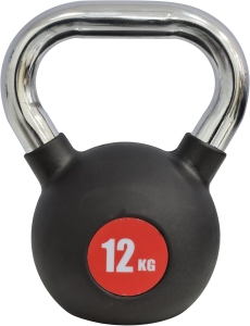 SKY LAND Kettlebell Rubber Coated Cast Iron Kettle dumbbell with Chrome Handle Kettlebell Weight For Strength And Weight Training – Exercise Kettlebell For Whole Body Workout-EM-9267-12