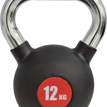 SKY LAND Kettlebell Rubber Coated Cast Iron Kettle dumbbell with Chrome Handle Kettlebell Weight For Strength And Weight Training – Exercise Kettlebell For Whole Body Workout-EM-9267-12