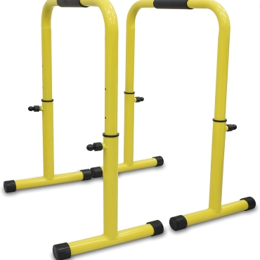 SKY LAND Heavy Duty Adjustable Height & Portable Multifunction Dip Stand Fitness Bar With Safety Connector For Home Training Bar Exerciseem1860, Maximum User Weight 200Kgs., Yellow