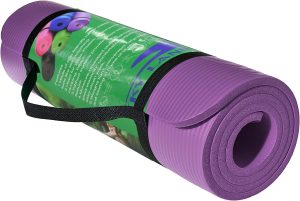 SKY LAND Yoga Mat 10mm Thick Non-Slip NBR Exercise Mat with Strap – Comfortable Cushioning for Yoga, Pilates, HIIT, Stretching & Home Workouts – Purple 183x61cm – EM-9315-P