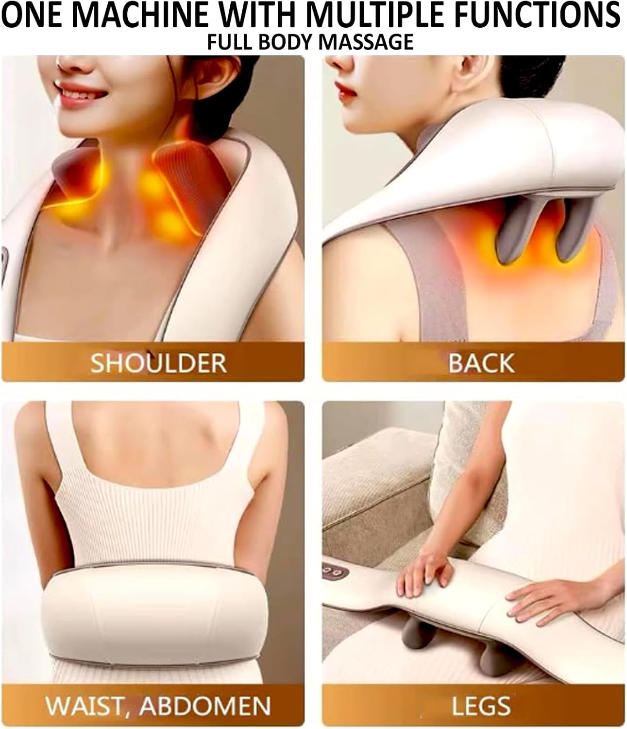 Shiatsu Neck and Shoulder Heat Massager - Electric 3D Kneading Massage Pillow with Soothing Heat for Shoulder, Leg, and Body Muscle Pain Relief. Perfect for Home, Office, and Car Use-EM-6125 - Image 7