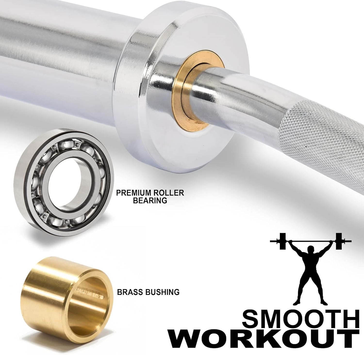 SKY LAND Powerlifting Bar 1.2M EZ Curl Zig Zag Barbell with Chrome Finish & Knurled Grip | Heavy Duty Gym Workout Bar for Biceps, Triceps, Strength Training & Home Fitness EM-9265-ZIP-1.2 - Image 2