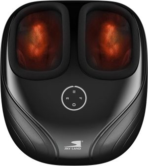 Shiatsu Foot Massager Machine with Heat, Electric Feet Massager for Pain Relief & Circulation, Deep Kneading, Air Compression, Relaxation for Home & Office, Fits Up to EU Size 45 EM-2195