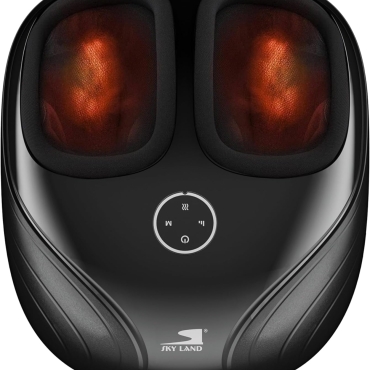 Shiatsu Foot Massager Machine with Heat, Electric Feet Massager for Pain Relief & Circulation, Deep Kneading, Air Compression, Relaxation for Home & Office, Fits Up to EU Size 45 EM-2195