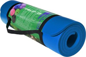SKY LAND Yoga Mat Non Slip,10mm Yoga Mat with Included Strap-Ideal for HiiT, Pilates, Yoga, and Home Workouts-NBR Gym Exercise Mat Ideal for Various Fitness Routines (Blue, 183 x 61cm)-EM-9315-B