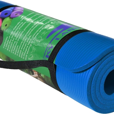 SKY LAND Yoga Mat Non Slip,10mm Yoga Mat with Included Strap-Ideal for HiiT, Pilates, Yoga, and Home Workouts-NBR Gym Exercise Mat Ideal for Various Fitness Routines (Blue, 183 x 61cm)-EM-9315-B
