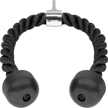 SKY LAND Heavy Duty Tricep Rope Pull Down Attachment - 69cm Braided Nylon Cable Machine Accessory with Solid Rubber Ends, Stainless Steel Rotating Locker & ABS Handle for Biceps, Triceps, Shoulders & Home Gym Workouts - Black (EM-9339)