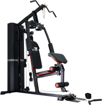 Home Gym System GM-8137 | Multi Gym Strength Training Machine with 75LB Weight Stack, Bench Press, Seated Row, Leg Extension, Compact Workout Station for Home Use