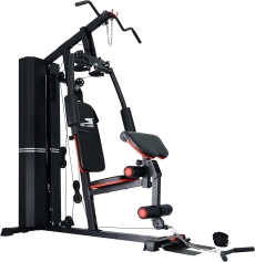 Home Gym System GM-8137 | Multi Gym Strength Training Machine with 75LB Weight Stack, Bench Press, Seated Row, Leg Extension, Compact Workout Station for Home Use