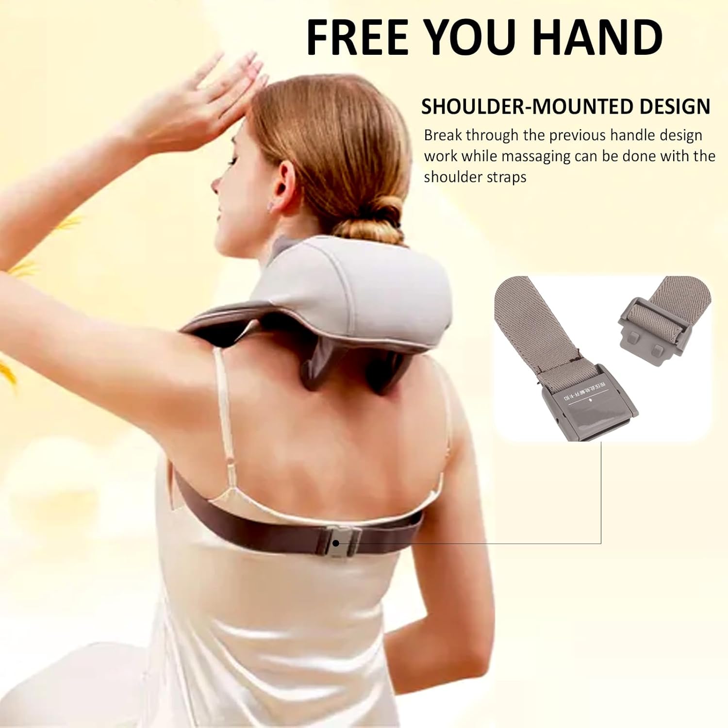 Shiatsu Neck and Shoulder Heat Massager - Electric 3D Kneading Massage Pillow with Soothing Heat for Shoulder, Leg, and Body Muscle Pain Relief. Perfect for Home, Office, and Car Use-EM-6125 - Image 6