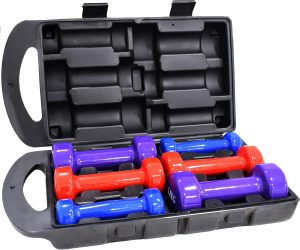 SKY LAND 6 kg Vinyl Coated Dumbbell Set with Molded Case, Durable & Balanced Design for Strength Training and Home Workouts – EM-9221-6