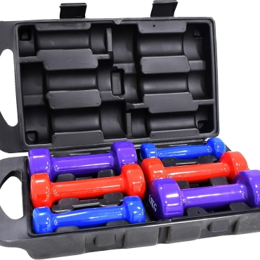 SKY LAND 6 kg Vinyl Coated Dumbbell Set with Molded Case, Durable & Balanced Design for Strength Training and Home Workouts – EM-9221-6