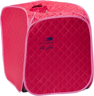 Portable Steam Sauna, Home Spa Sauna Tent with LED Steam Generator, Remote Control, Folding Chair & Foot Massager, Personal Relaxation & Detox Therapy for Men & Women (Pink, Small) EM-9209