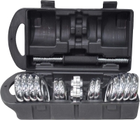 SKY LAND Chrome Dumbbell Set for Home Workout – Adjustable Unisex Dumbbells with Case, Non-Slip Grip, Rust-Resistant Plates – EM-9227-15