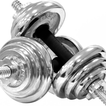 SKY LAND Adjustable Chrome Dumbbell & Barbell Set 20KG with Storage Case, Home Gym Strength Training Free Weights, Anti-Slip Handles & Spinlock Collars, Silver EM-9227-20