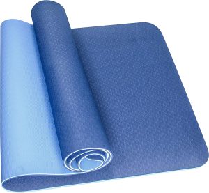 SKY LAND TPE Yoga Mat, Non-Slip Eco-Friendly Exercise Mat for Yoga, Pilates & Fitness, 6mm Thick Cushion for Joint Protection, Waterproof, Durable & Lightweight | Size 183 x 61 cm – Blue EM-9304-B