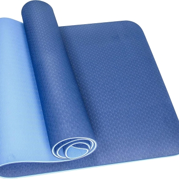 SKY LAND TPE Yoga Mat, Non-Slip Eco-Friendly Exercise Mat for Yoga, Pilates & Fitness, 6mm Thick Cushion for Joint Protection, Waterproof, Durable & Lightweight | Size 183 x 61 cm – Blue EM-9304-B