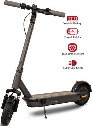 SKY LAND Electric Scooter With suspension fork waterproof battery & 3 Level Speed and Fixed Digital Speedometer On Board and App-E scooter Black, with Top speed 25km/hr EM-1606-B